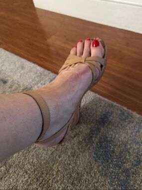 Aldo Tan Strappy Wedge Sandals with Ankle Strap